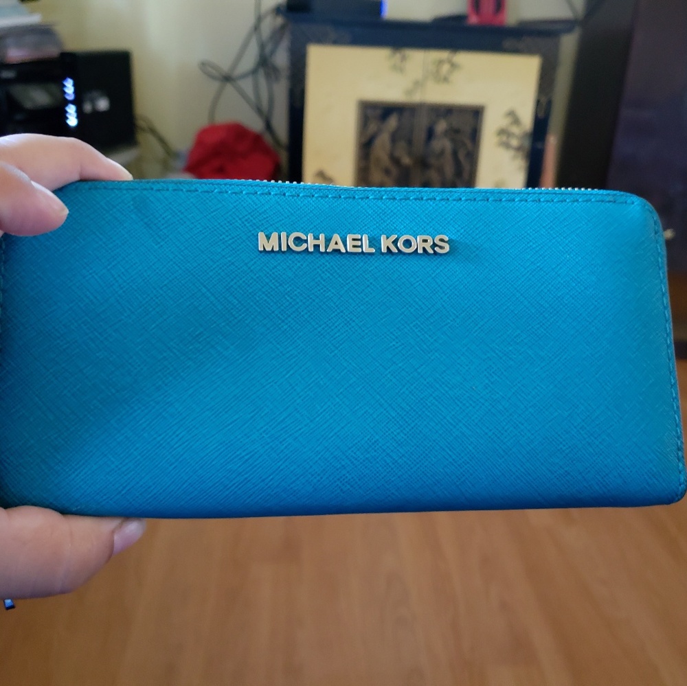 Authentic  Michael Kors  Teal wallet.